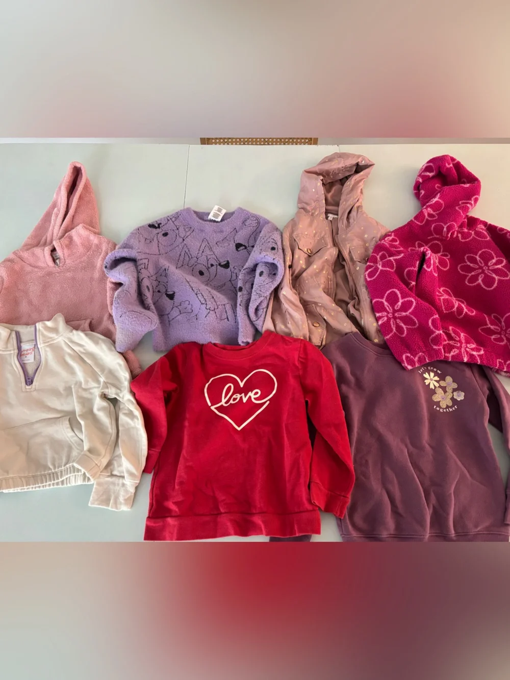 Carter's Girls Mixed Pullover Sweatshirts - Red, Pink, Purple, Cream